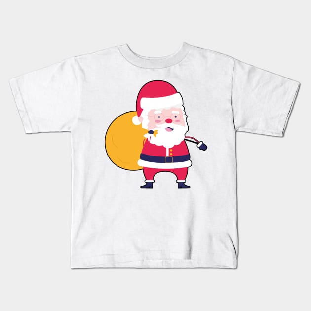 santa giving gifts Kids T-Shirt by peyek saputra